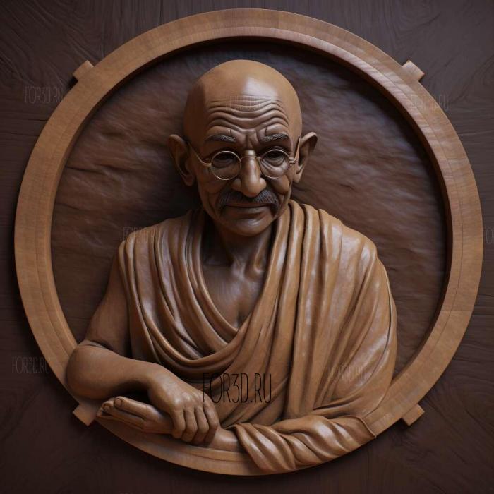 Gandhi 5 2 stl model for CNC